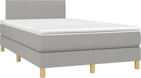 vidaXL Κρεβάτι Boxspring με Στρώμα &amp; LED Αν.Γκρι 120x190εκ. Υφασμάτινο