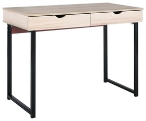 WOODWELL ΓΡΑΦΕΙΟ με 2 Συρτάρια Μέταλλο Βαφή Μαύρο - Maple 100x48x75cm ΕΟ403,2