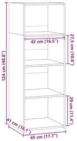 Ντουλάπι Γκρι Σκυρ. 45x41x124 εκ. από Επεξεργασμένο Ξύλο - Γκρι