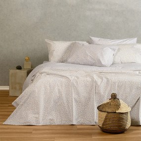 Σεντόνια King Size (Σετ) Melinen Ultra Line Olga Ciel Εκρού,Γαλάζιο Χωρίς Λάστιχο 260x270