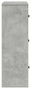 vidaXL Βιβλιοθήκη Γκρι Σκυροδέματος 60x24x76,5 εκ. Επεξεργ. Ξύλο