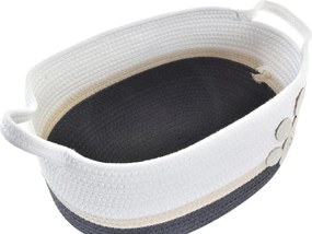 Σετ Καλαθιών DKD Home Decor Λευκό Γκρι Κρεμ 60 x 31 x 25 cm 3 Τεμάχια