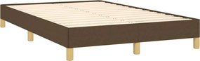 vidaXL Κρεβάτι Boxspring με Στρώμα Σκούρο Καφέ 120x190 εκ Υφασμάτινο