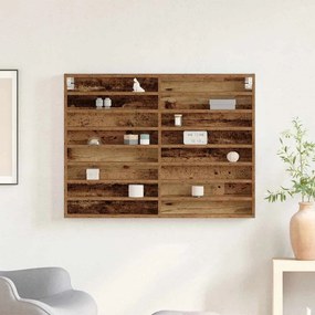 vidaXL Βιτρίνα Επιτοίχιο Παλιό ξύλο 100 x 8,5 x 75 cm
