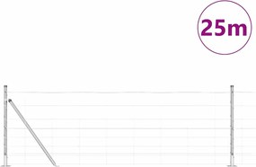 vidaXL Στύλος Περιφράξεων Γαλβανισμένο 25 x 0,8 m Ατσάλι