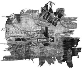 Φωτοταπετσαρία - Black-and-white New York collage 250x193