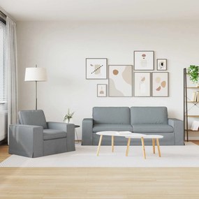 vidaXL Σετ Καναπέ 2 τμχ. Ανοιχτό γκρι ύφασμα