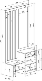 Έπιπλο εισόδου με καθρέπτη Citra pakoworld sonoma 100x34.3x199.5εκ