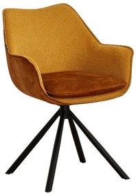 Πολυθρόνα Περιστρεφόμενη FL5064 Fylliana Κίτρινο με Μεταλλικά Πόδια 62x61,5x84 εκ. 62x61.5x84 εκ.