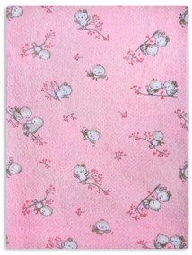 Φανελένια Παπλωματοθήκη Κούνιας (120x160) Dimcol Birds 15 Pink