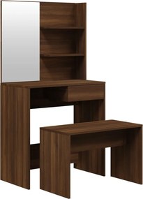 vidaXL Μπουντουάρ Σετ Καφέ Δρυς 74,5 x 40 x 141 εκ.