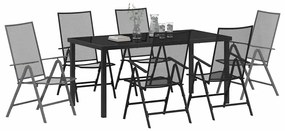 vidaXL Σέτ φαγητού για κήπο 7 pcs Ανθρακί Χάλυβας με επίστρωση πούδρας
