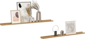 vidaXL Ράφι Τοίχου 2 τμχ. Καφέ 115 x 9 x 3 cm Επεξεργασμένο Ξύλο