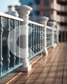 Intra Συλλεκτικό Ξύλινο Παζλ Plywood  4mm - Όμορφο μπαλκόνι με θέα στην πόλη μια ηλιόλουστη μέρα Σε Ξύλινο Κουτί - Διαστάσεις Puzzle: 10x10 cm – 25 κομμάτια