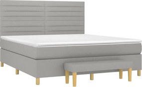 vidaXL Κρεβάτι Boxspring με Στρώμα Αν. Πράσινο 160x200εκ Υφασμάτινο