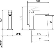 La Torre Profili 45001 Chrome - Μπαταρία νιπτήρα