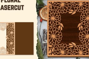 Intra απο ξύλο plywood  Χρώμα wenge 3mm-4mm πάχος - Κορνίζα Photo Floral Lasercut Δίασταση 20x25 cm INTRAFABR-111065415