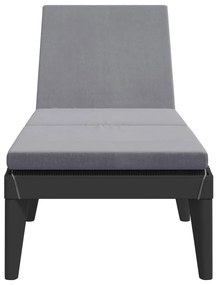 vidaXL Ξαπλώστρα με Μαξιλάρι Ανθρακί 186 x 60 x 29 από Πολυπροπυλένιο