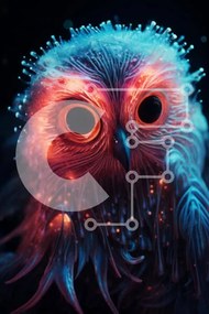 Σετ των 2 Intra Συλλεκτικό Ξύλινο Παζλ Plywood 4mm - Μυστηριώδης κουκουβάγια με λαμπερά μάτια Σε Ξύλινο Κουτί - Διαστάσεις: 10x10 cm – 25 κομμάτια