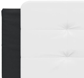 Πλαίσιο Κρεβατιού με LED Λευκό/Μαύρο 160x200εκ. Συνθετικό Δέρμα - Λευκό