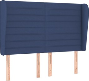 vidaXL Κρεβάτι Boxspring με Στρώμα Μπλε 140x190 εκ. Υφασμάτινο