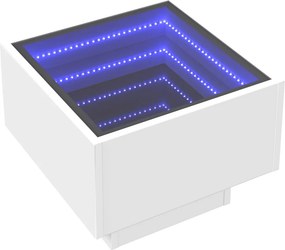 vidaXL Κομοδίνο Άπειρο Φως LED Λευκό 40x40x30 εκ.