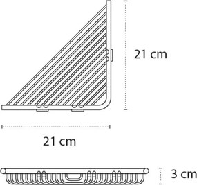 Karag Reti Chrome 9636 - Γωνιακό Καλάθι Μπάνιου Χρωμε