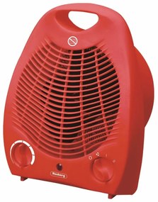 Αερόθερμο δωματίου Rosberg R51970G, 2000W, 3 ρυθμίσεις επιπέδου θέρμανσης, Θερμοστάτης, Λειτουργία κρύου αέρα, Κόκκινο χρώμα