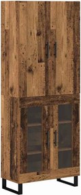 vidaXL Highboard 2 pcs Παλιό Ξύλο 69,5 x 34 x 180 εκ.