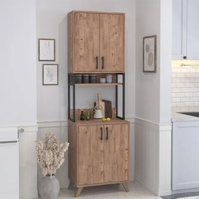 Έπιπλο κουζίνας Sedef Megapap χρώμα pine oak 61x40x202,1εκ. - 0267146
