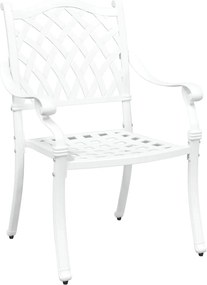 vidaXL Σέτ φαγητού για κήπο 7 pcs Λευκό Αλουμίνιο