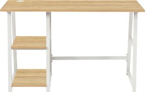 Γραφείο Υπολογιστή Με 2 Ράφια (120x50x73) Spitishop Muse Natural/White