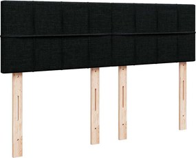 vidaXL Κρεβάτι Boxspring με Στρώμα Μαύρο 140x200 εκ. Υφασμάτινο