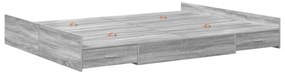 vidaXL Κρεβάτι με αποθηκευτικό χώρο Γκρι sonoma 140 x 200 cm