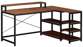 Γραφείο γωνιακό Tebul MDF-metal σε oak απόχρωση 100x60x88εκ 130x60x88 εκ.
