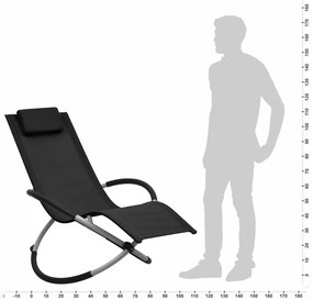 vidaXL Ξαπλώστρα Παιδική Μαύρη Ατσάλινη