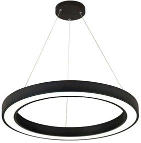 Φωτιστικό Οροφής 6073-80-BL Φ80x9cm Led 7000lm 88W Black Inlight