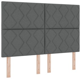 vidaXL Κρεβάτι Box Spring με Στρώμα Σκούρο Γκρι 140x200 εκ Υφασμάτινο