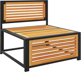 vidaXL Καναπές Κήπου Χωρίς Μπράτσα Μασίφ Ακακία με Μαξιλάρια