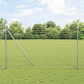 vidaXL Τεντώτο με στήριγμα Ασημί 1,5 x 10 m Χάλυβας και PVC