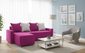 Γωνιακός καναπές Odette-Ροζ
