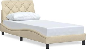 vidaXL Πλαίσιο κρεβατιού χωρίς στρώμα Κρέμα 80x200 cm Ύφασμα