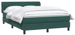 vidaXL Κρεβάτι Boxspring με Στρώμα Σκούρο Πράσινο 140x210εκ. Βελούδινο