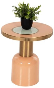 Τραπεζάκι Βοηθητικό Erode HM4249.08 Φ40,5x45,5cm Somon-Beige Metal