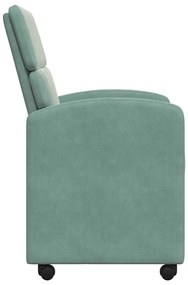 vidaXL Καρέκλες Φαγητού με Ρόδες 2 pcs Πράσινο της θάλασσας Βελούδο