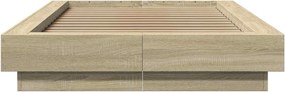 vidaXL Κρεβάτι δαπέδου Sonoma Δρυς 80 x 210 cm Επεξεργασμένο Ξύλο