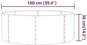 vidaXL Ζαρντινιέρα Καφέ 100x100x36 εκ. Γαλβανισμένος χάλυβας