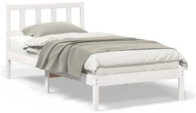 vidaXL Σκελετός Κρεβατιού Λευκό 90 x 200 cm Μασίφ ξύλο πεύκου