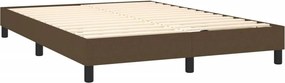 vidaXL Κρεβάτι Boxspring με Στρώμα Σκούρο Καφέ 140x200 εκ Υφασμάτινο