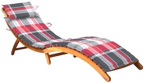 vidaXL Ξαπλώστρα Κήπου από Μασίφ Ξύλο Ακακίας με Μαξιλάρι